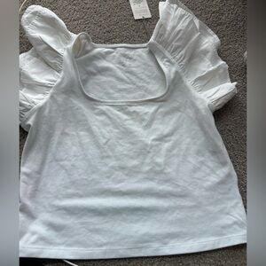 a new day by Target White Ruffled Cap Sleeve Top